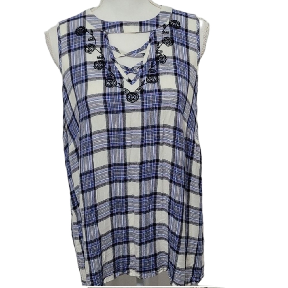 Maurices | Plaid Cutout Blouse | Size: XL